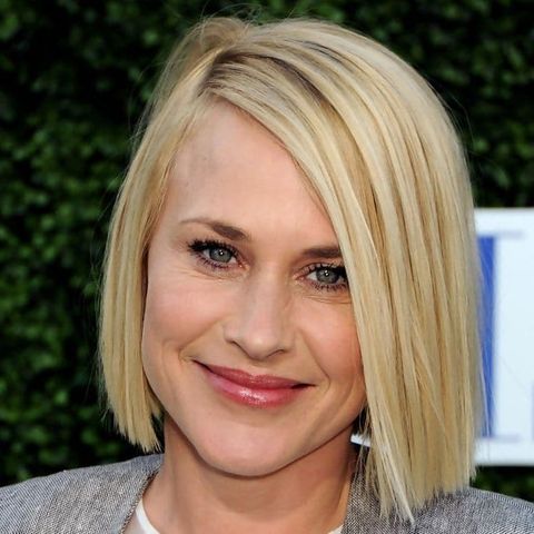 Blunt cut layered lob haircut for women over 50