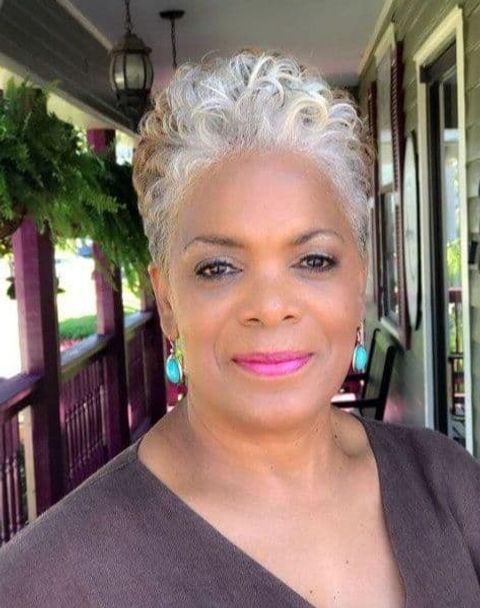 Natural curly pixie cut for black wome over 60