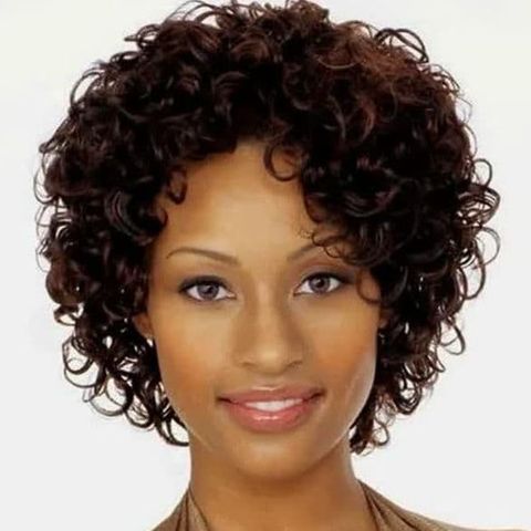 Curly short haircut for women