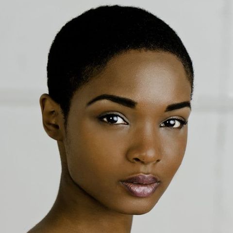 Very short haircut for Afro-American women