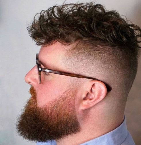 Curly short hair with beards (undercut)