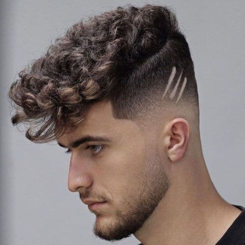 Modern undercut curly hair