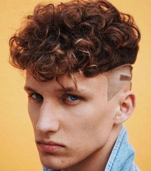 Sport undercut short curly hair