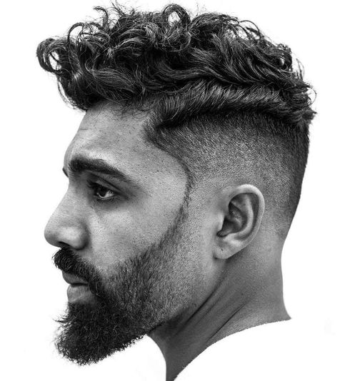 Undercut curly short hair for men