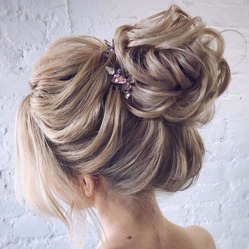 High bun hair for wedding day