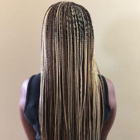 Balayage micro braids for long hair