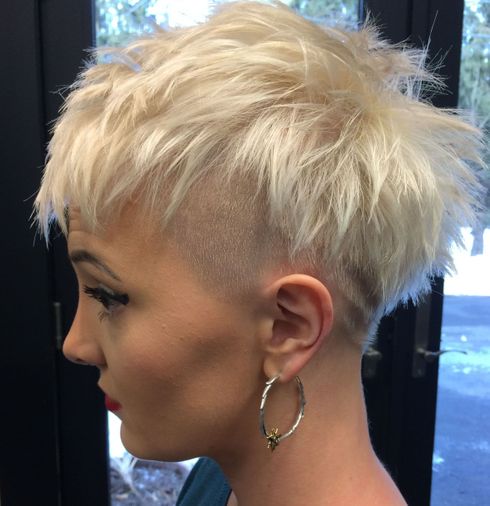 Messy undercut pixie for thin hair