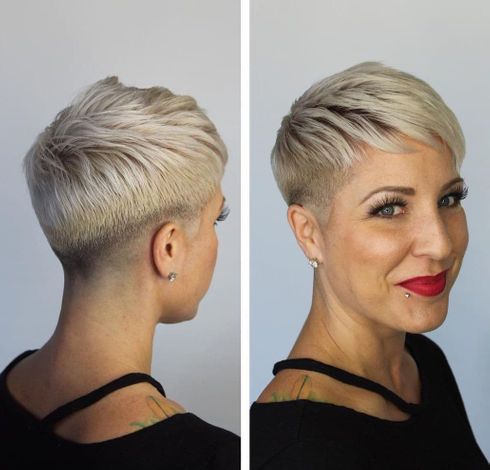 Ombre short undercut pixie