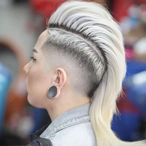 Ponytail undercut mohawk