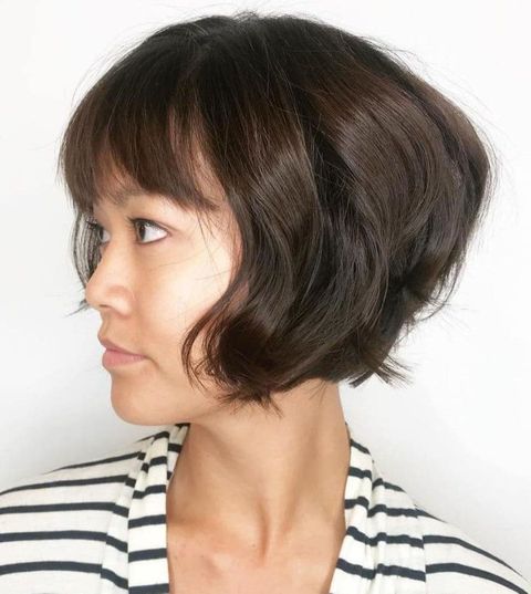 Short Angled Wavy Bob