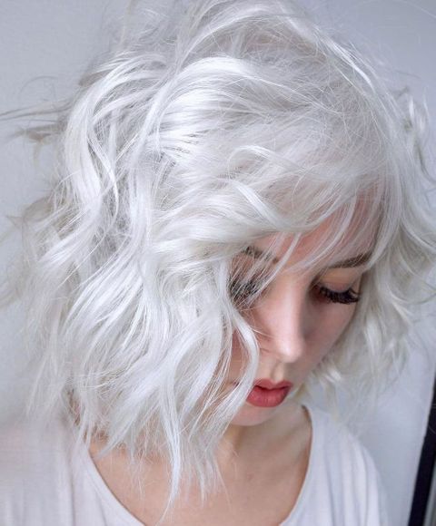 White Wavy Bob