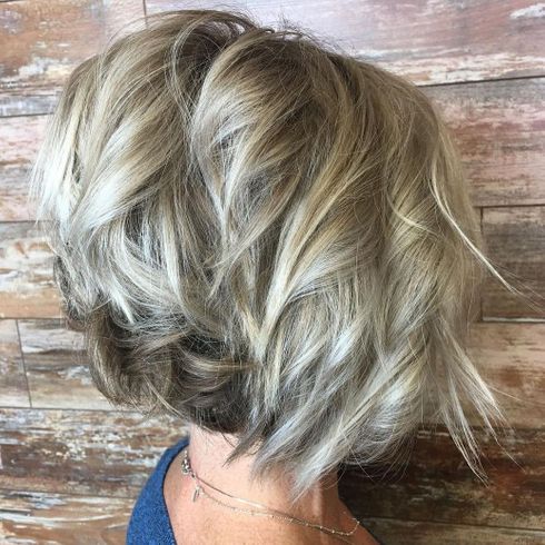 Curl short bob hairstyle for women over 60