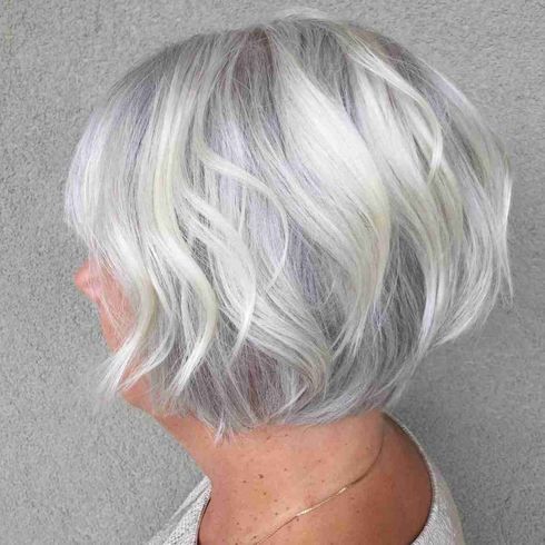 Soft wavy short bob hair for women with round face