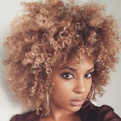 Fine hair natural curly short hairstyle for black girls