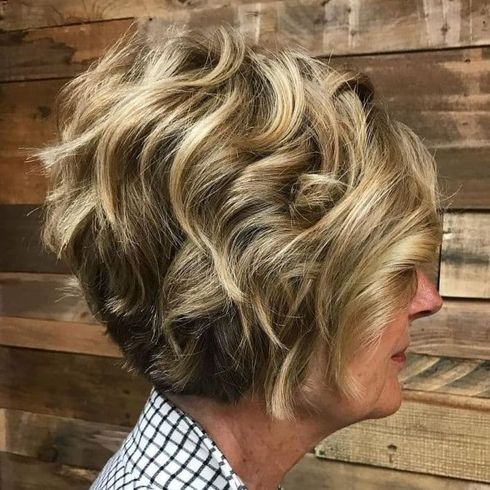 Balayage short hair style for women over 60