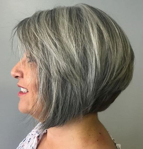 Balayage layered short bob for thick hair