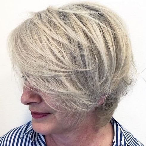 Layered blonde short bob