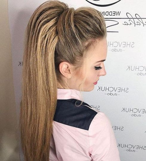 Balayage color modern ponytail hairstyles