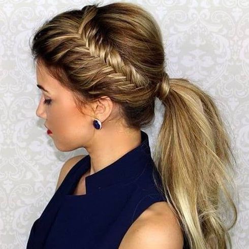 Side braids ponytail hairstyles