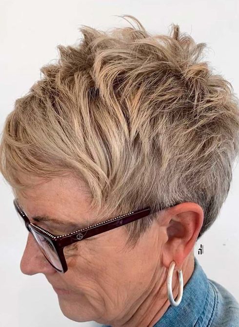 Messy pixie cut for women over 60