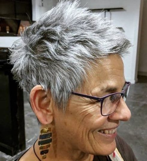 Spiky pixie cut for women over 50
