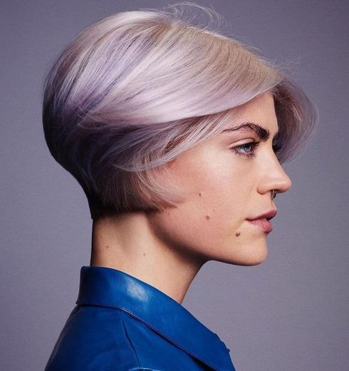 Platinum straight hair pixie cut 2022