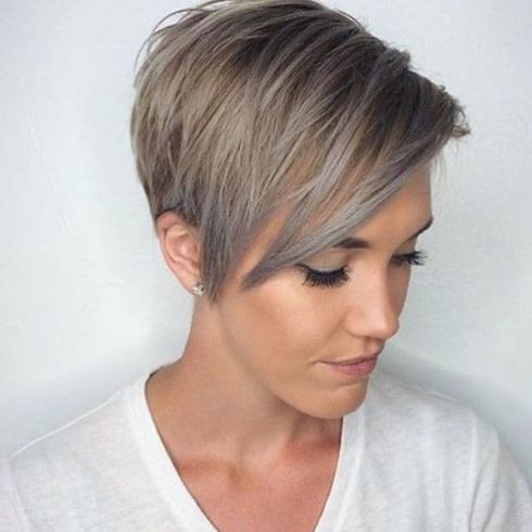 Short pixie style for women with long bangs 2022