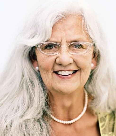 Wavy gray hair for women with glasses over 60 