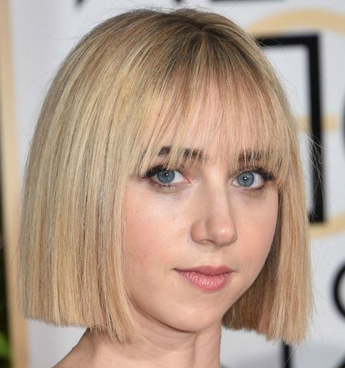 Blunt short bob with bangs