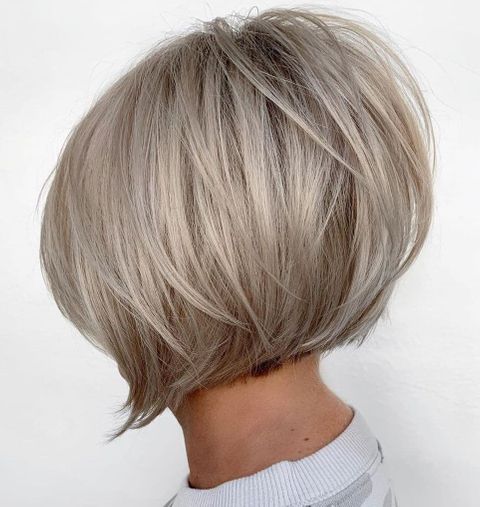 Icy Blonde Hair in a Short Bob