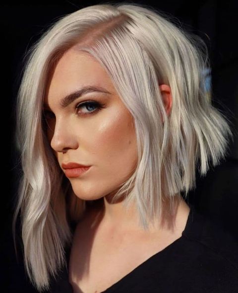 Platinum Blonde Hair with Dark Eyebrows