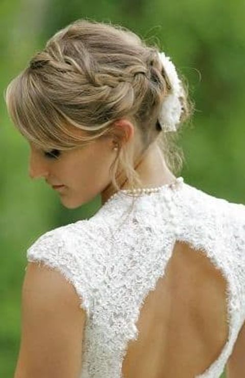 Side braids wedding hair for short hair