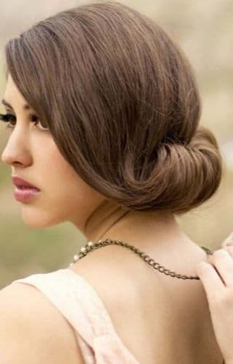 Thick hair type wedding hairstyle