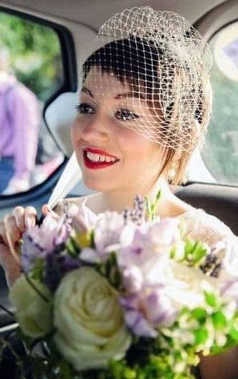 Wedding hairstyle with head accessories