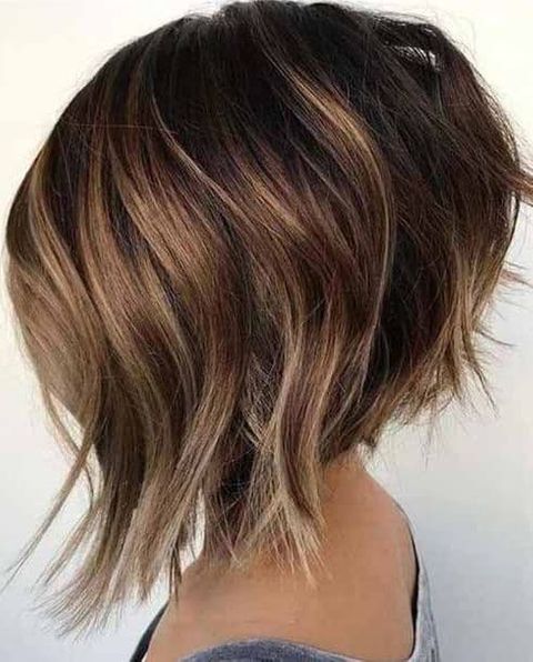 Asymmetrical short bob haircuts