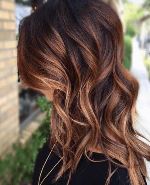 Auburn Balayage on Brown Hair