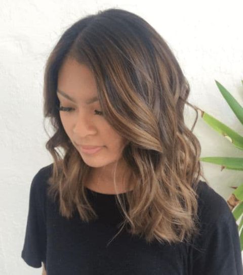 Balayage Brown on Black Hair