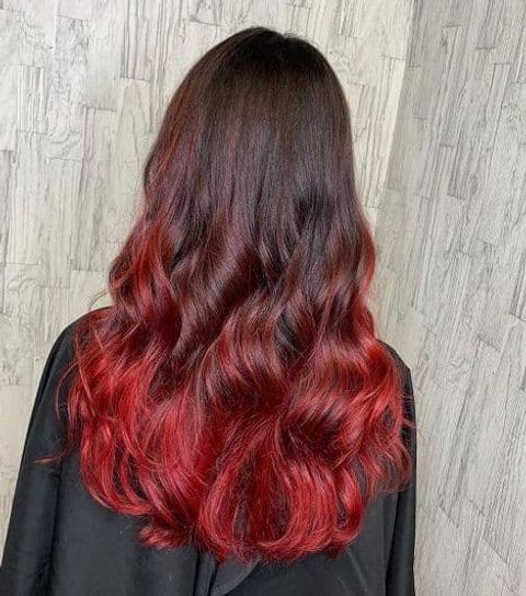 Balayage Brown to Red