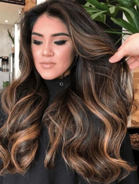 Brown Balayage on Long Hair