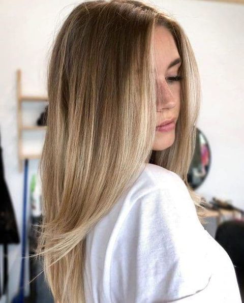 Golden Balayage on Light Brown Hair