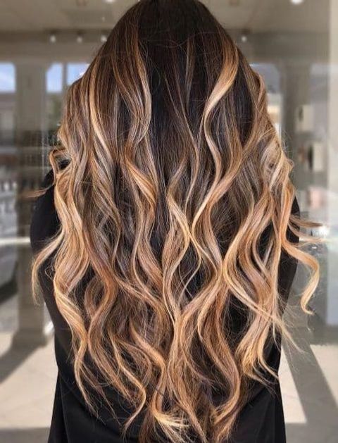 Sun-kissed Balayage on Dark Brown Hair