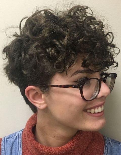 Very Short Wavy Haircut with a Longer Top