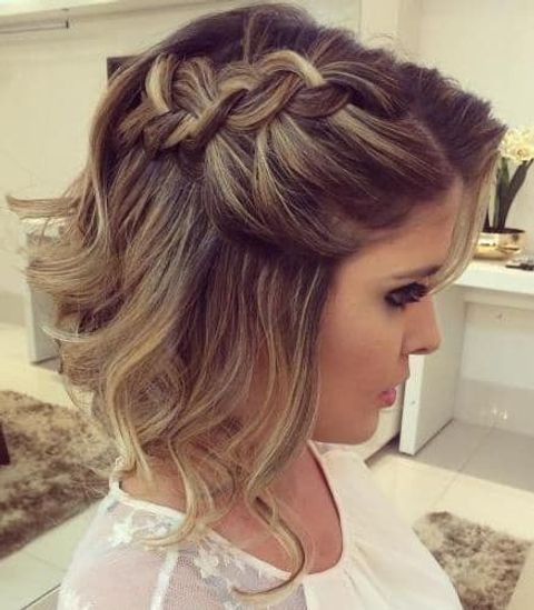 Braided Half Updo for Short Hair