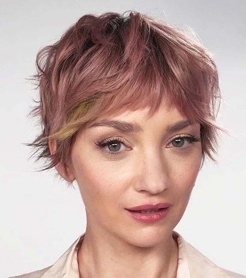 Messy short layered cut