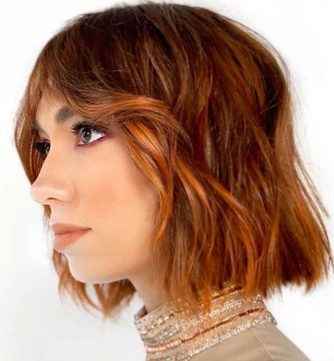 Short bob brown color