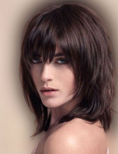 Layered bob with bangs