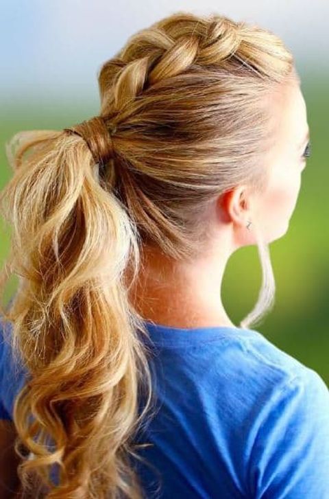 Blonde color ponytail