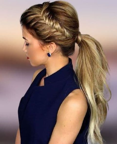 Crown braids low ponytail hairstyles