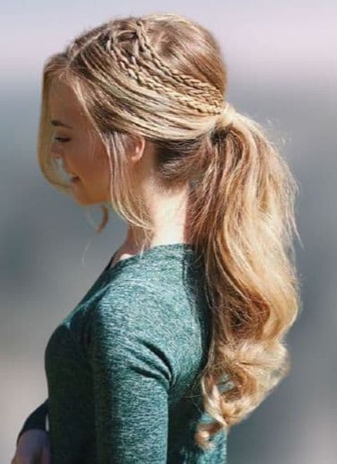 Low ponytail with braids