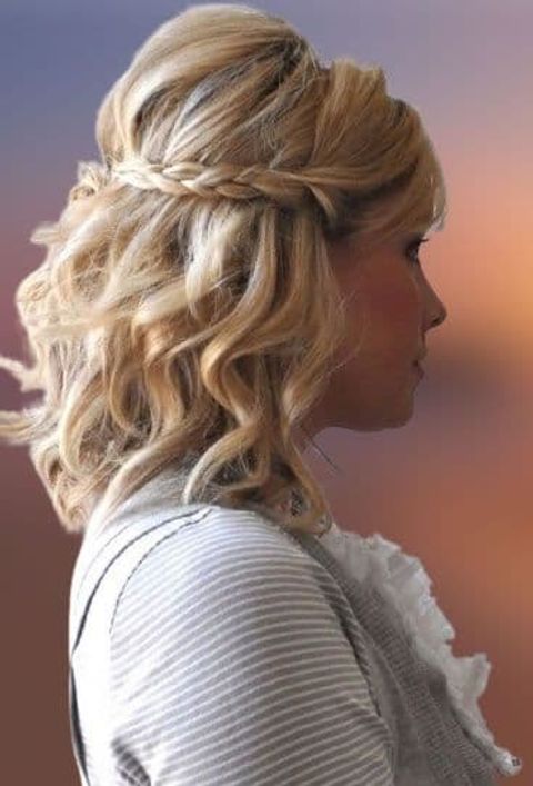 Back braids for wavy short hair